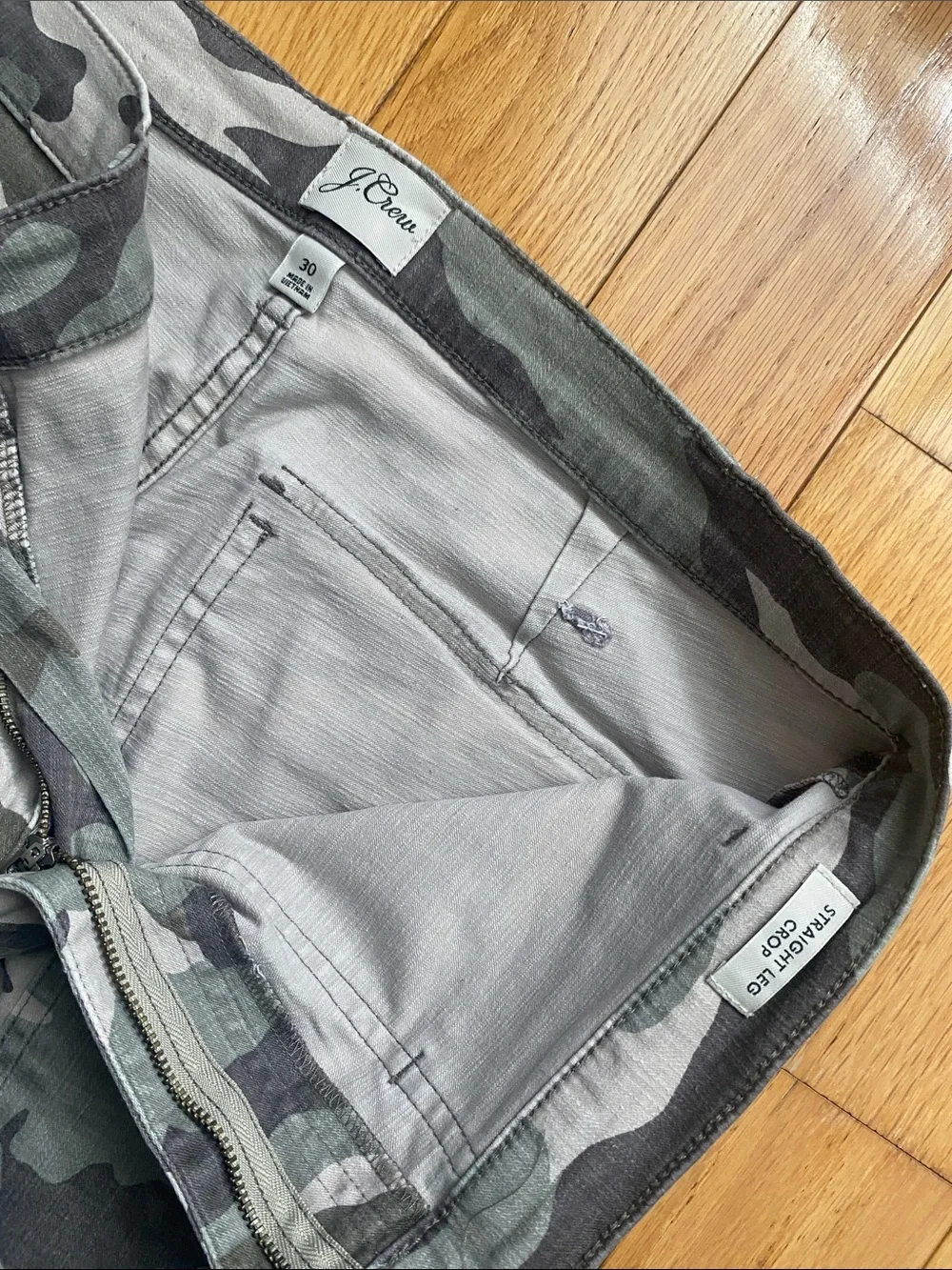 J. Crew Men's Camouflage Cargo Pants - Green & Gray